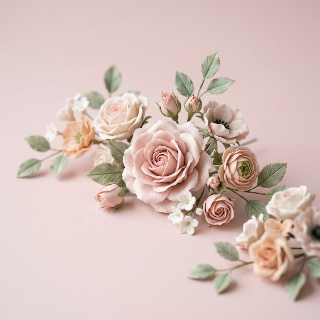 Hoa đất sét tinh tế